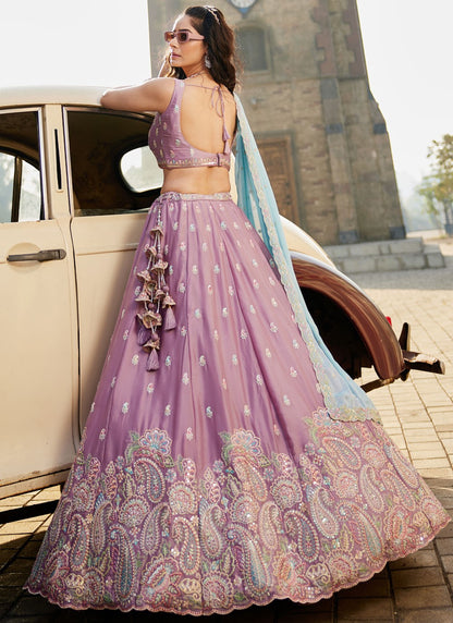 Georgette Engagement, Mehandi & Sangeet, Reception, Wedding A - Line Lehenga L3519