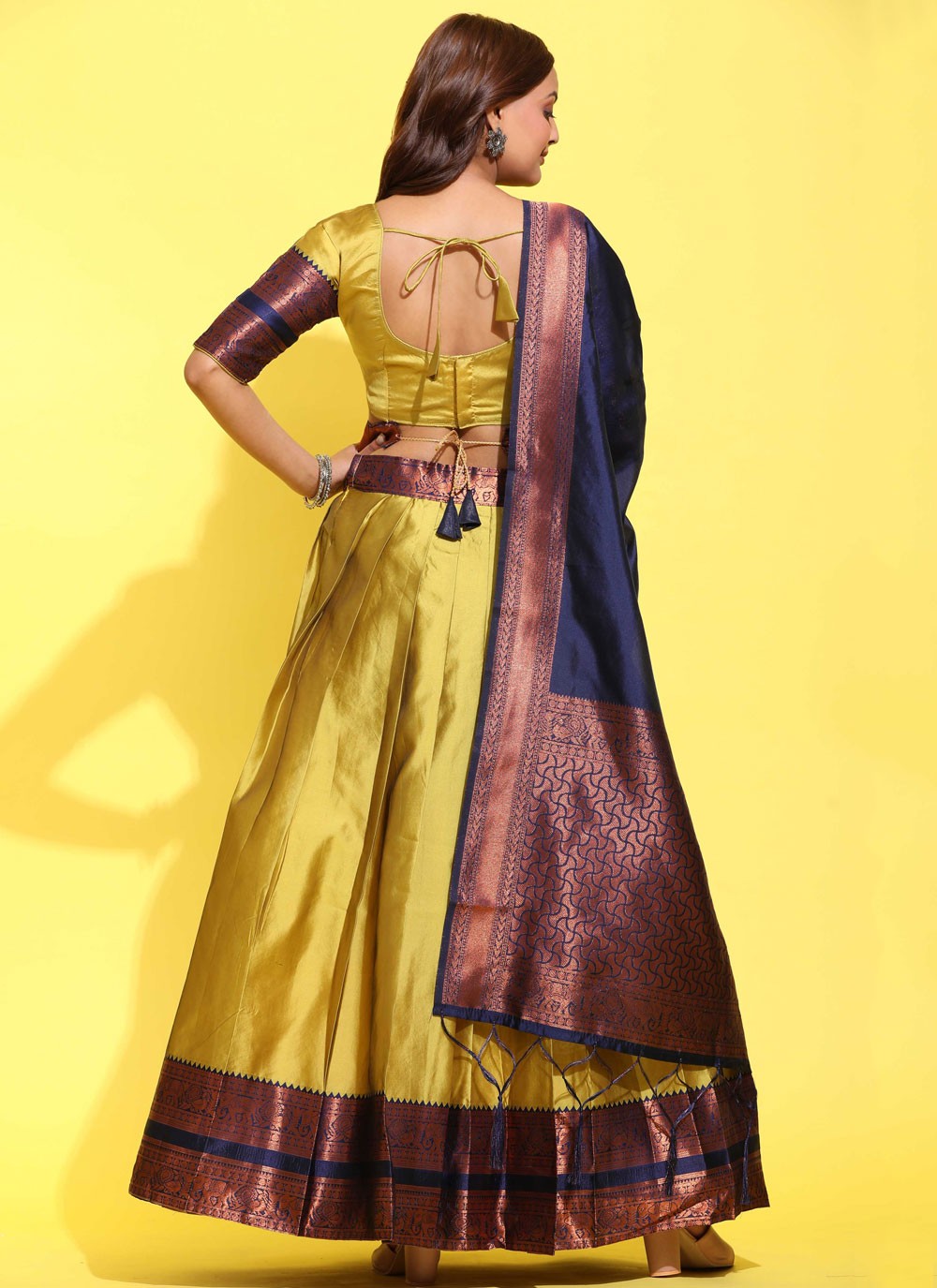 Woven Silk A - Line Lehenga - L2491
