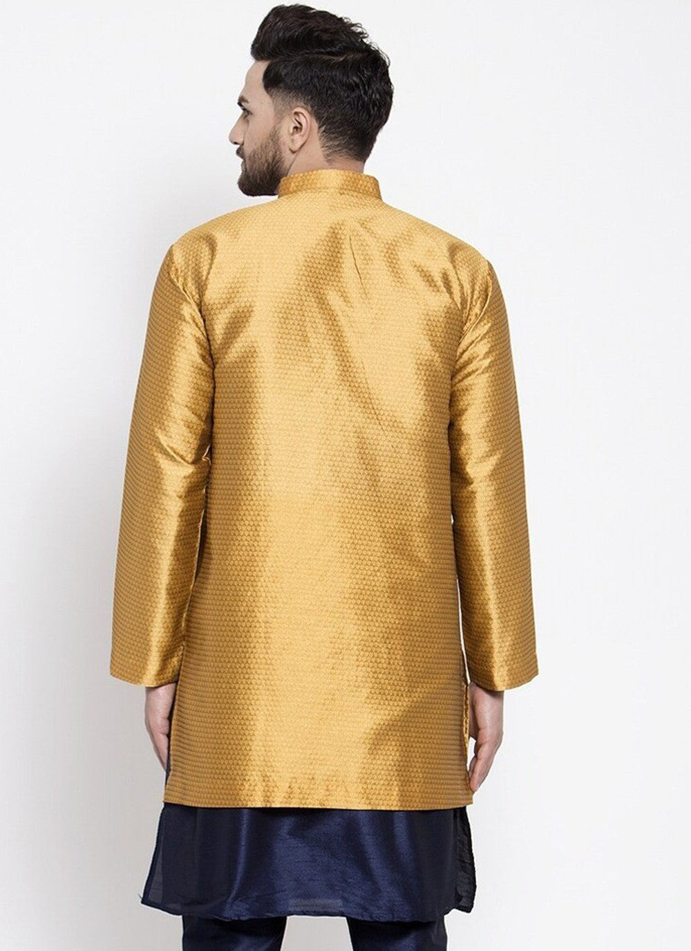 Fancy Work Dupion Silk Gold Jacket Style - M3213