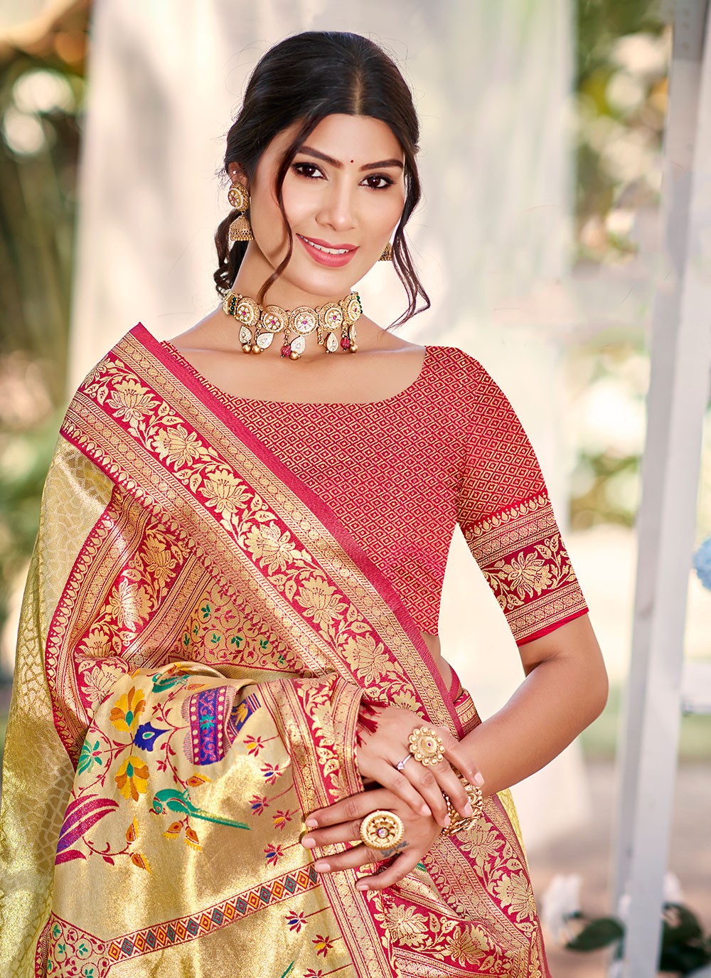 Gold Kanjivaram Silk Classic Saree Weaving Zari S17779