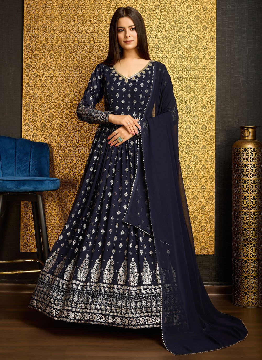 Faux Georgette Gown - G1323