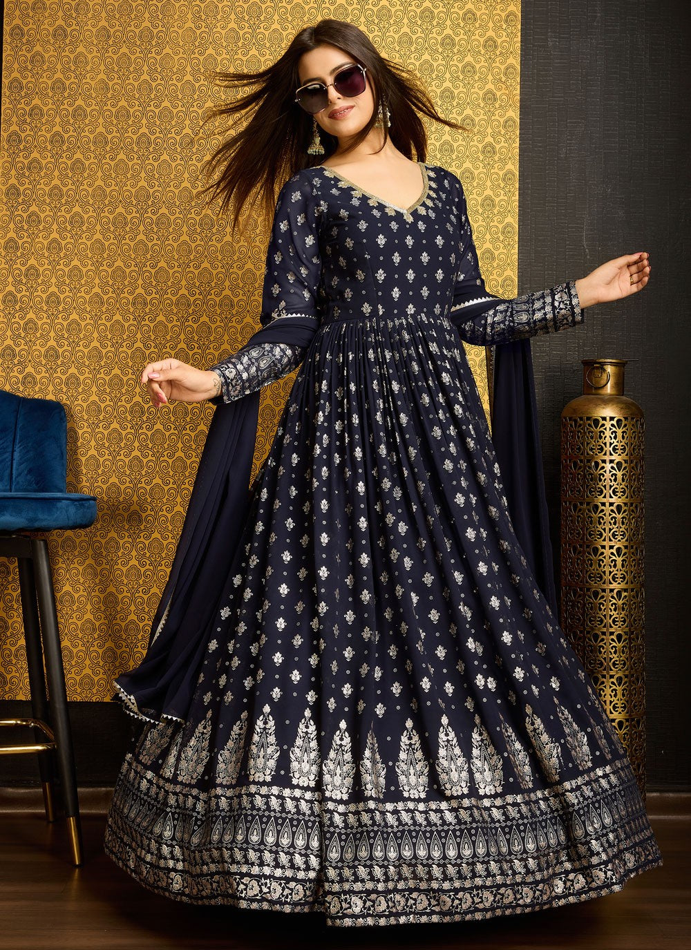 Faux Georgette Gown - G1323