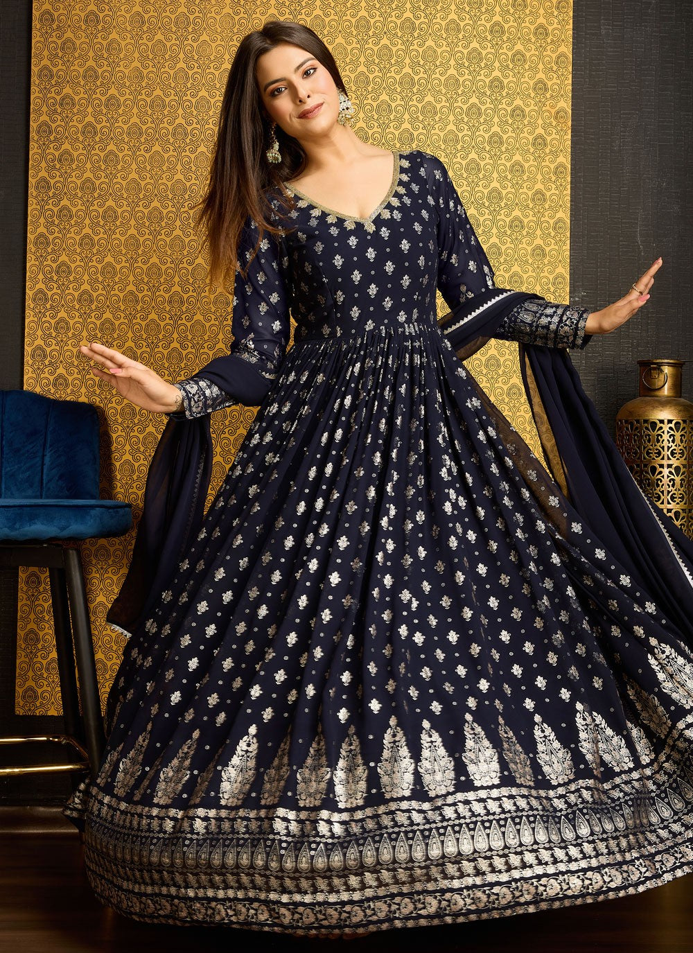 Faux Georgette Gown - G1323