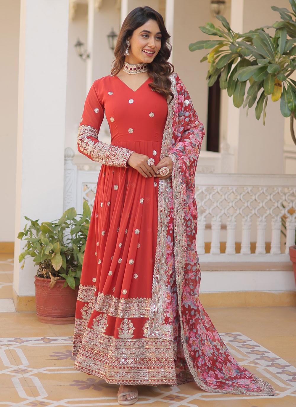 Faux Georgette Gown - G1288