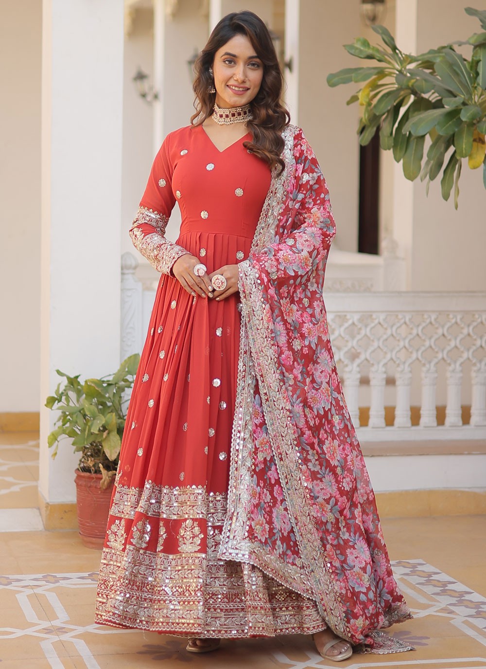 Faux Georgette Gown - G1288