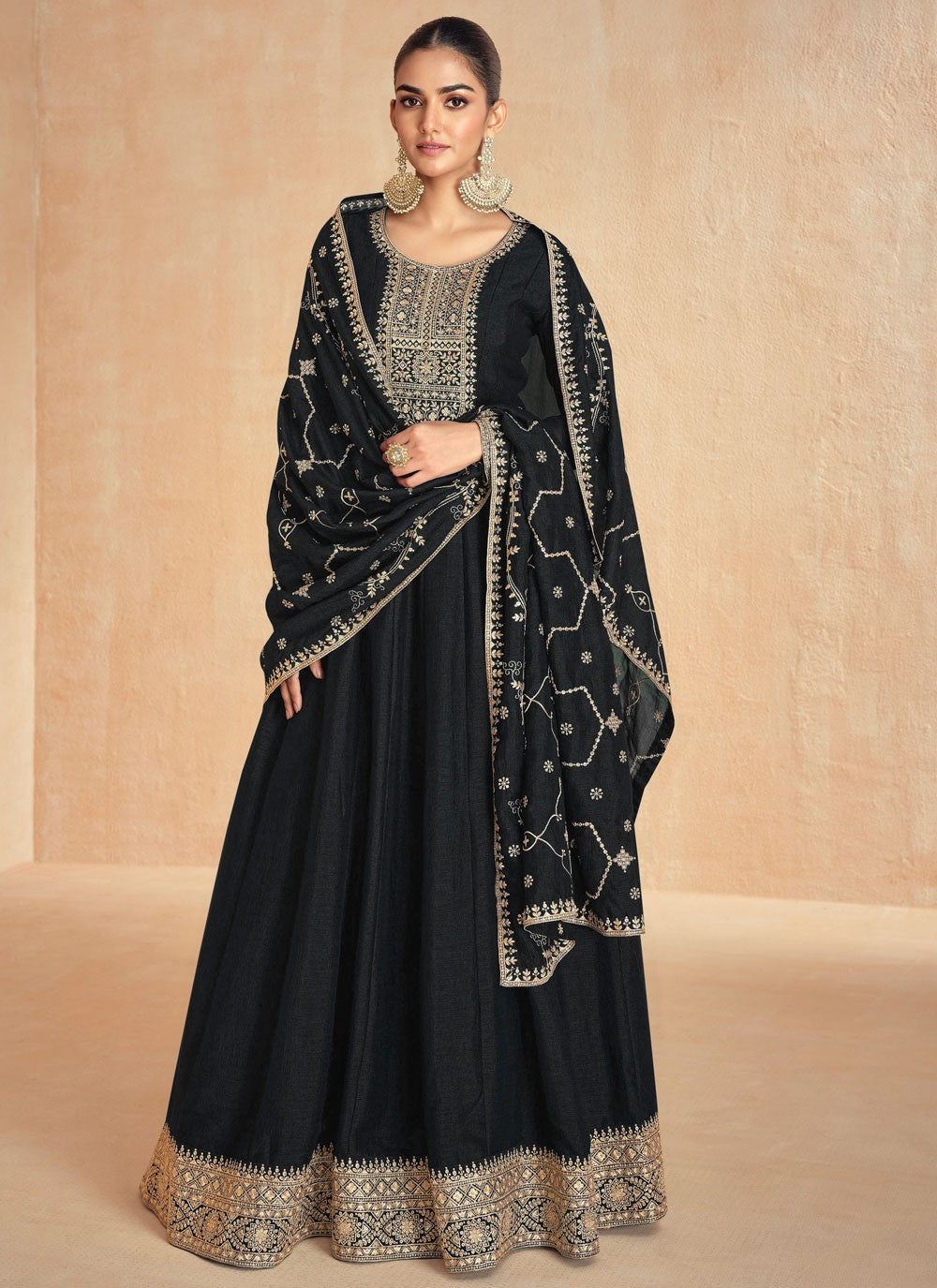 Embroidered Silk Gown - G1882