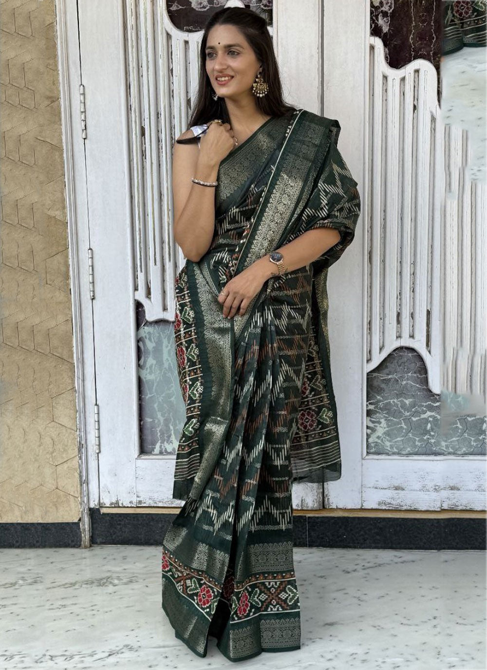 Printed Cotton Silk Saree - S11962