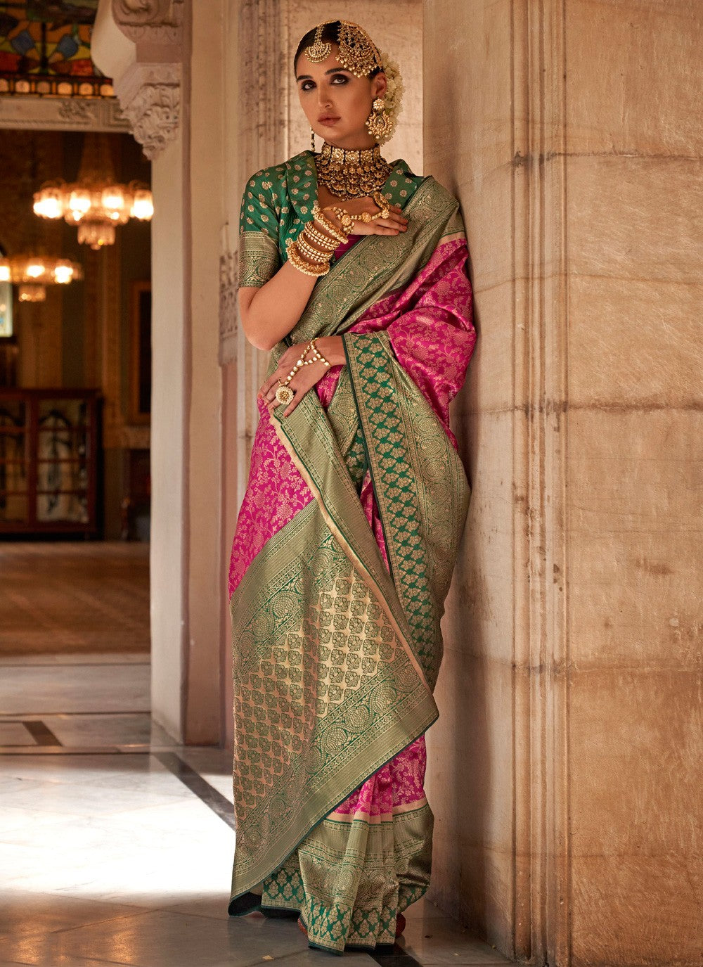 Classic Weaving Zari Banarasi Silk Saree - S3908