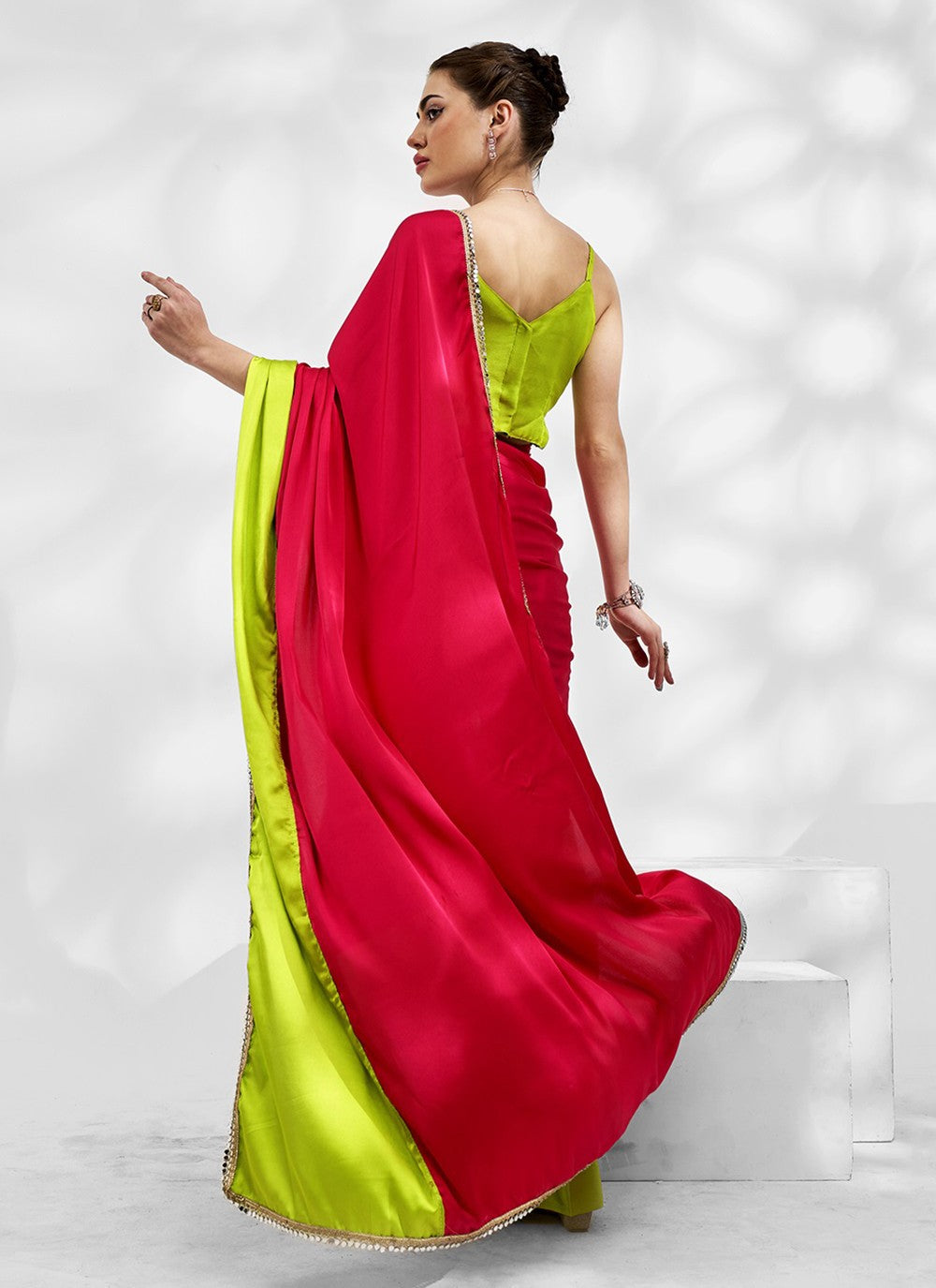 Trendy Swarovski Chiffon, Shimmer Saree - S5240