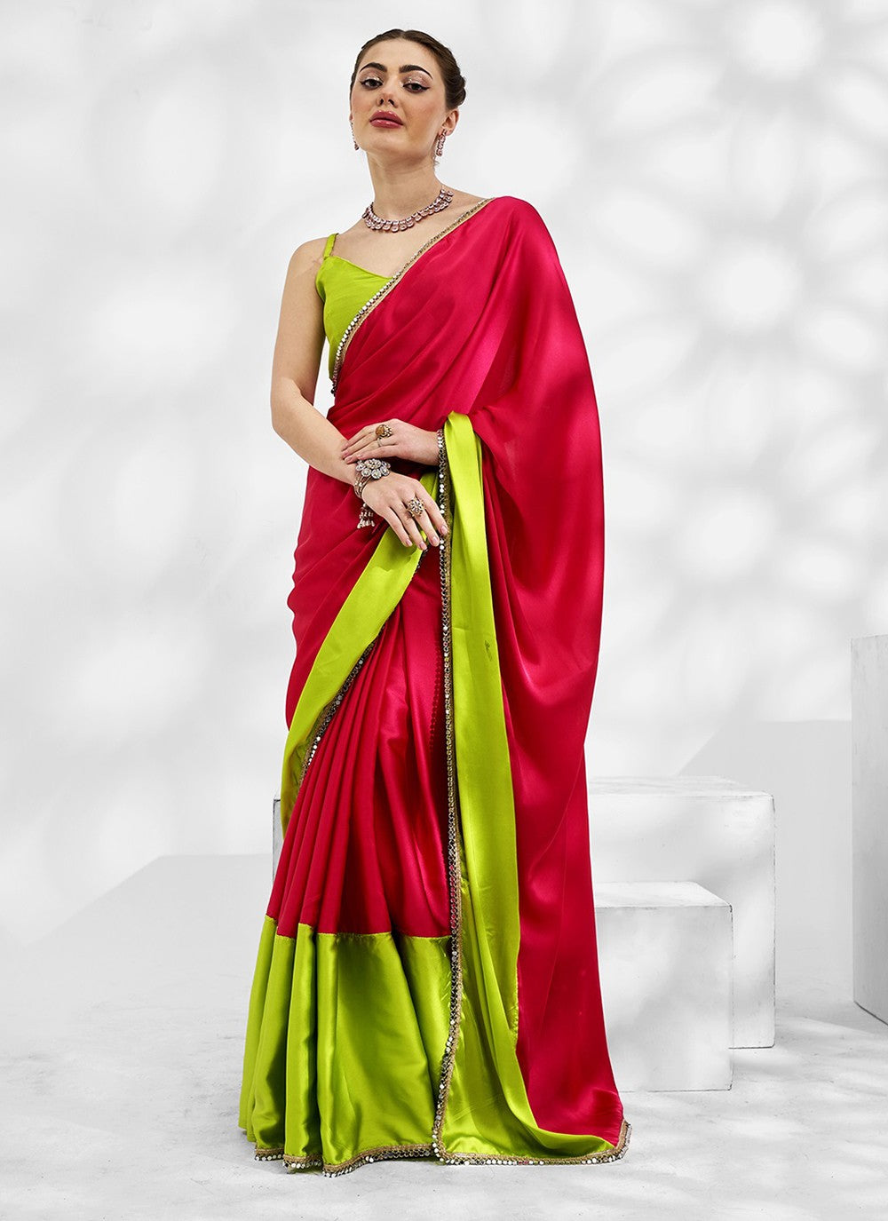 Trendy Swarovski Chiffon, Shimmer Saree - S5240