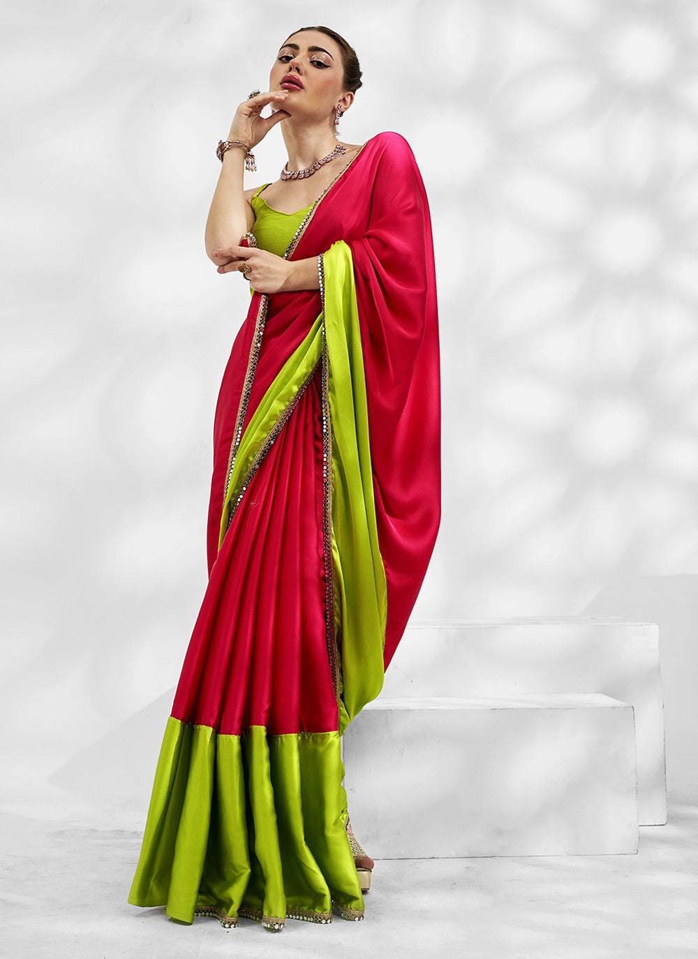 Trendy Swarovski Chiffon, Shimmer Saree - S5240