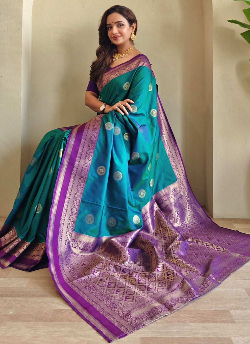Green Silk Designer Saree Woven S17275