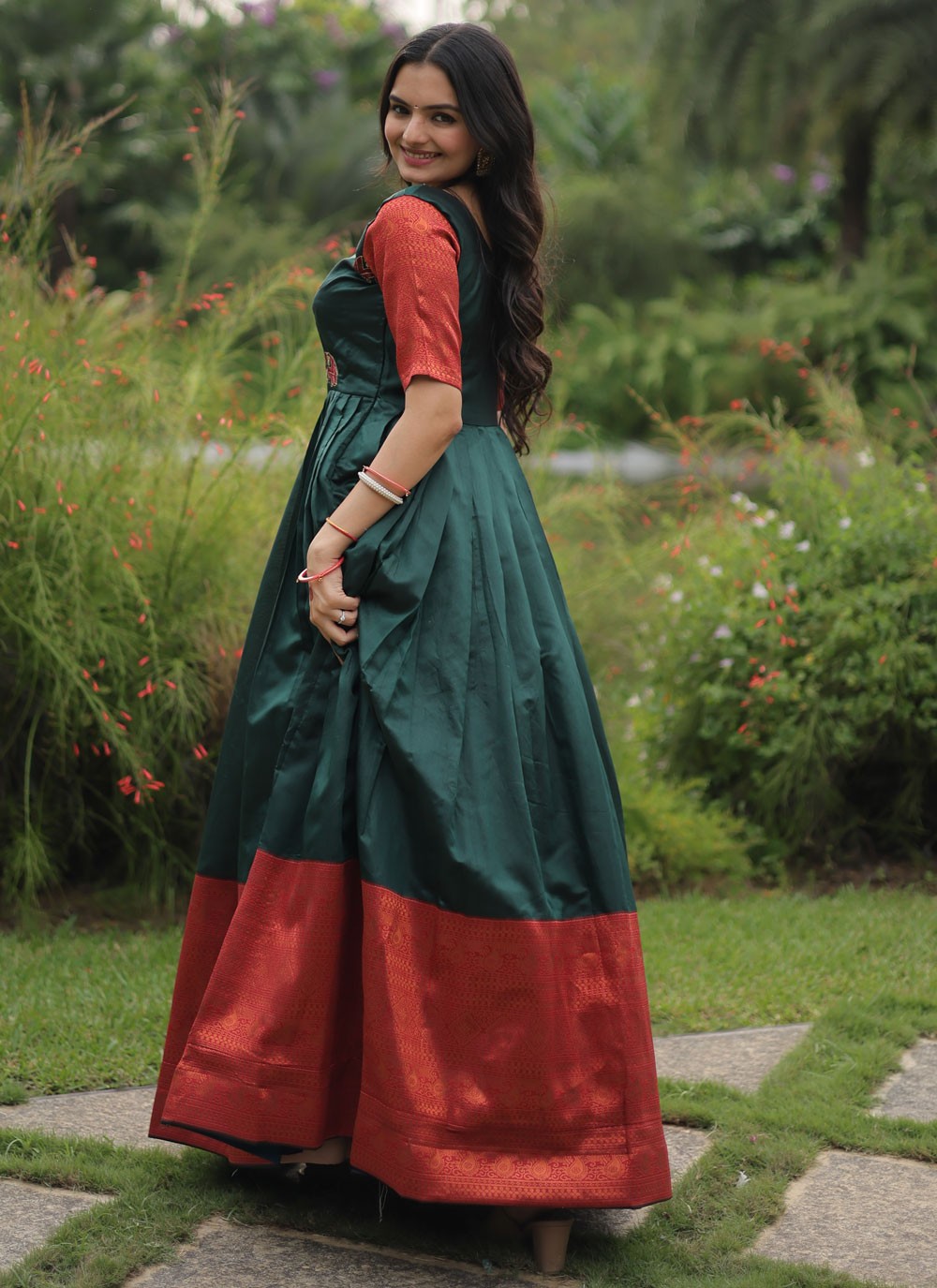 Banarasi Jacquard, Silk Gown - G1394