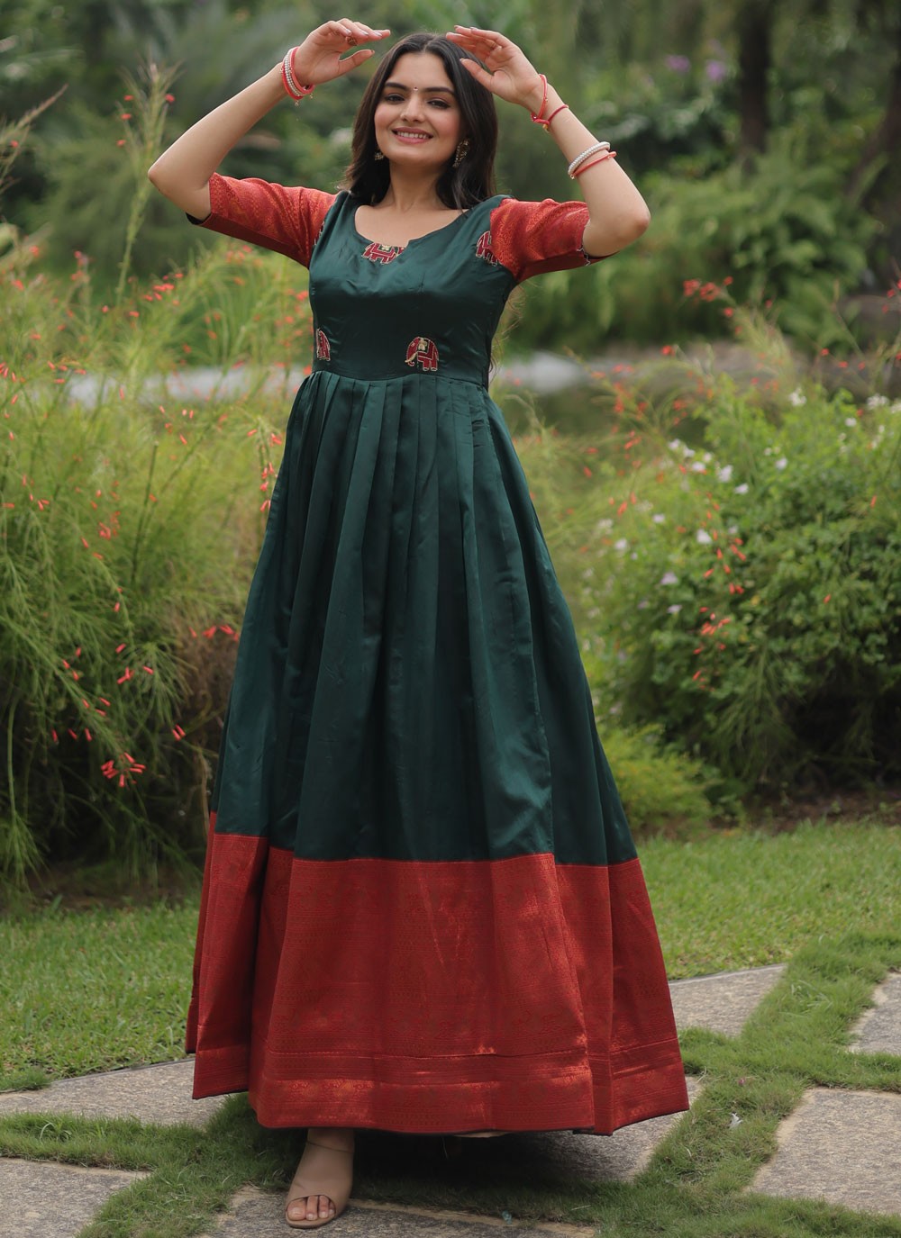 Banarasi Jacquard, Silk Gown - G1394