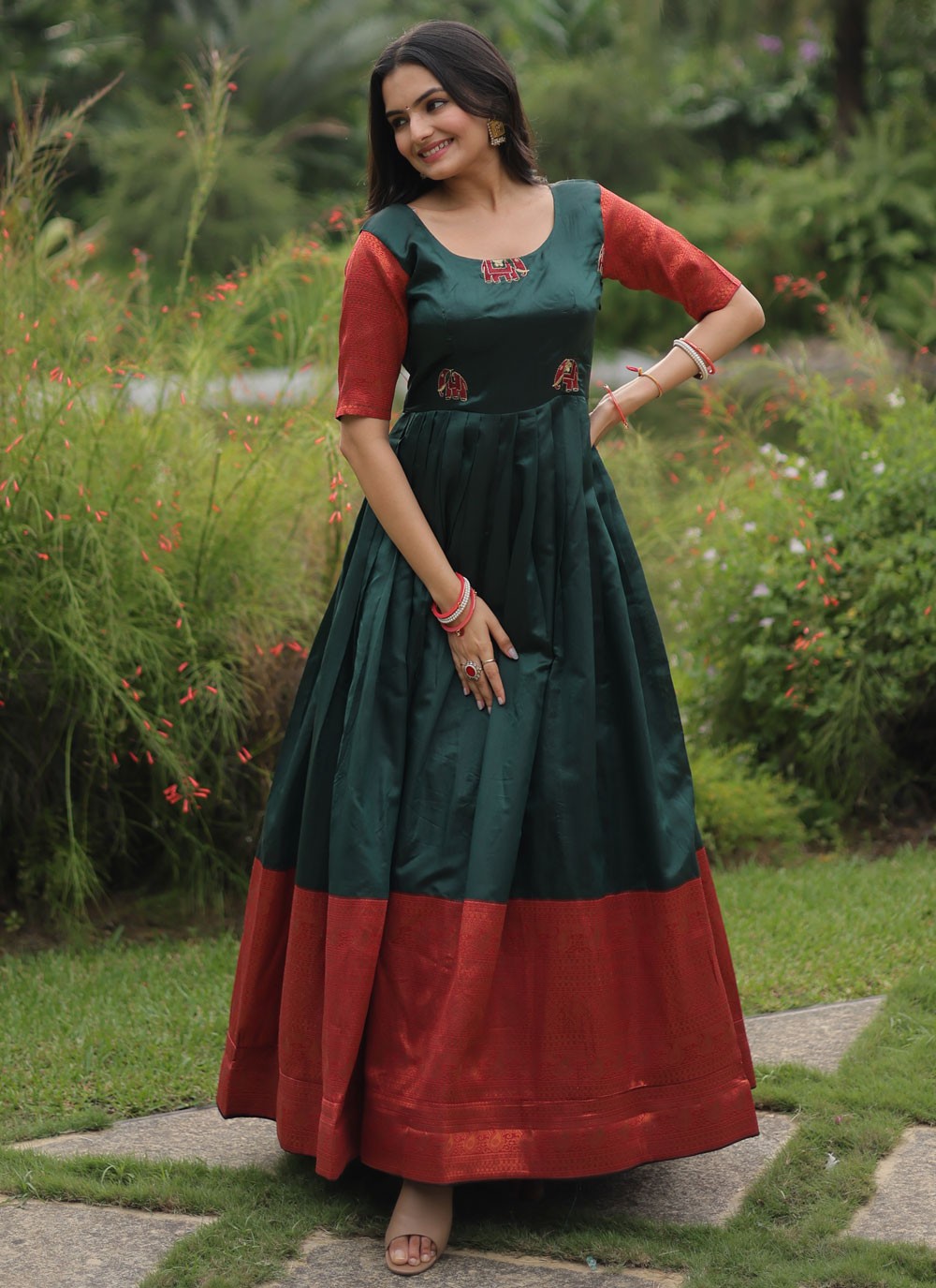 Banarasi Jacquard, Silk Gown - G1394
