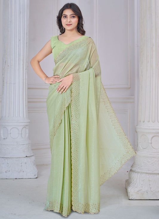 Beads Art Silk Green Traditional Saree S15108