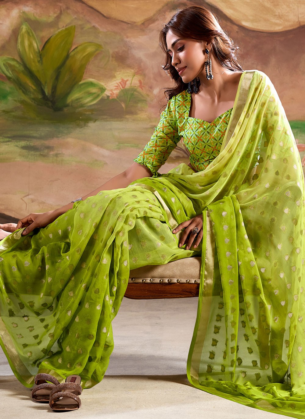 Classic Border Work Georgette Saree - S8256