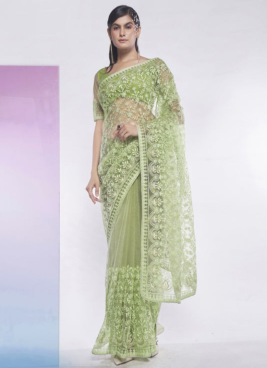 Trendy Embroidered Net Saree - S5258