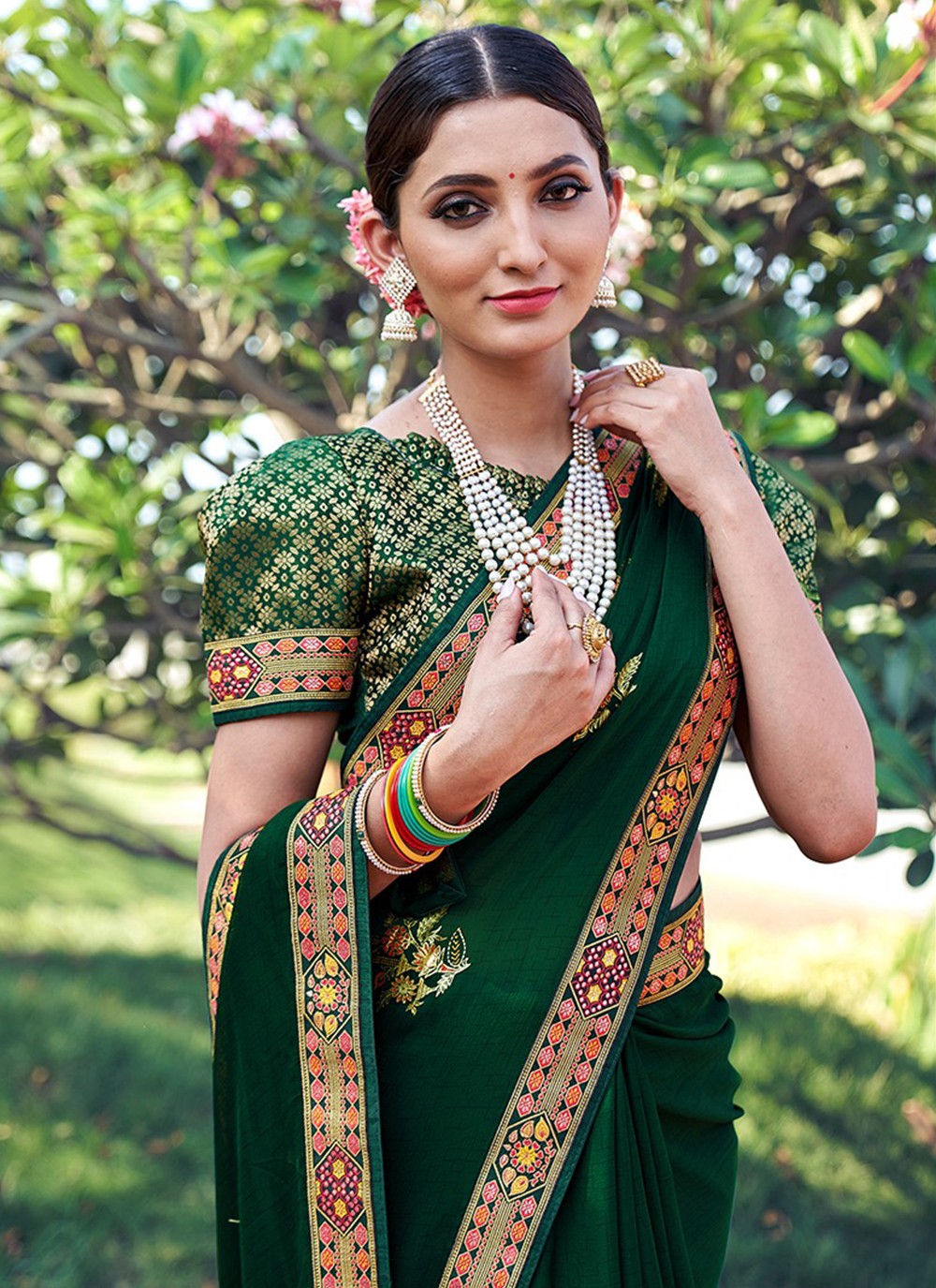 Classic Printed Silk Saree - S3197