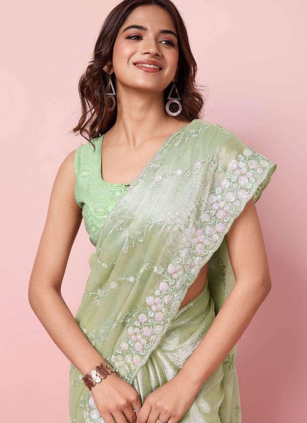 Classic Embroidered Silk Saree - S6482