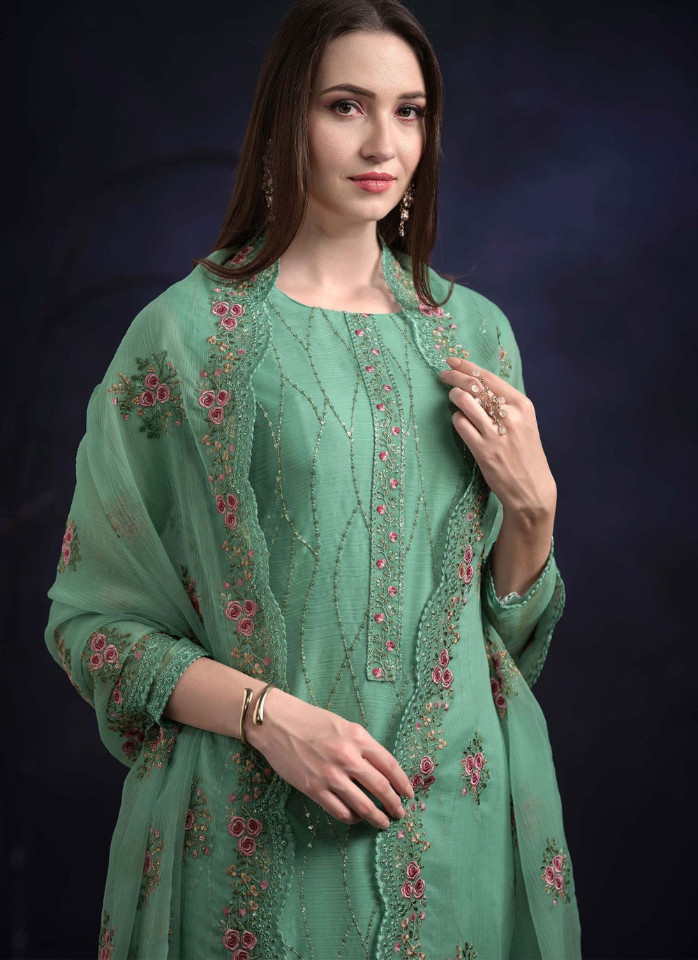 Organza Salwar Suit - T3967