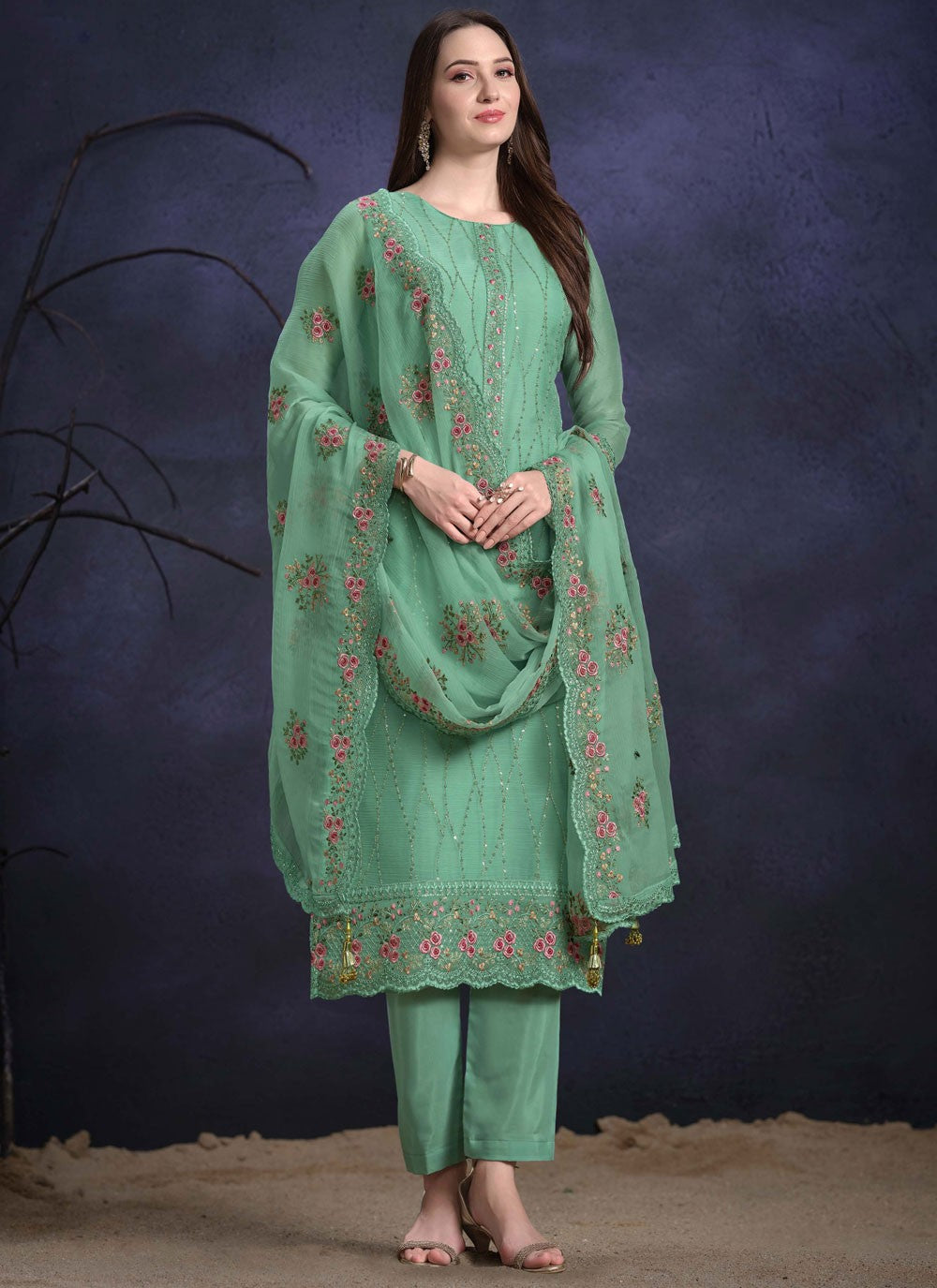 Organza Salwar Suit - T3967