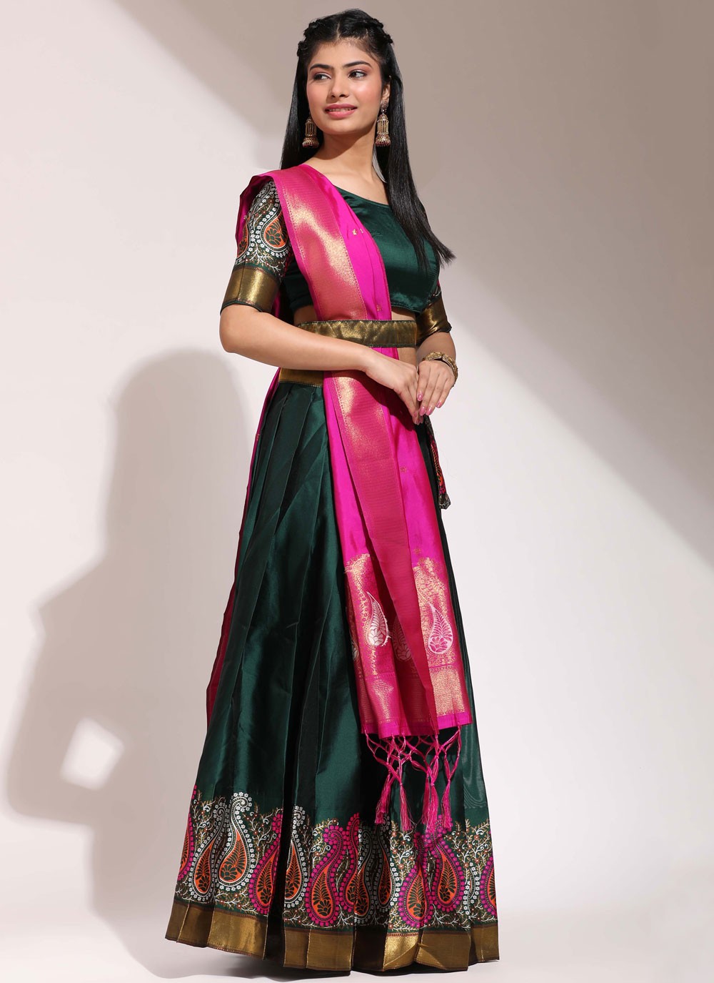 Printed Silk A - Line Lehenga - L2458