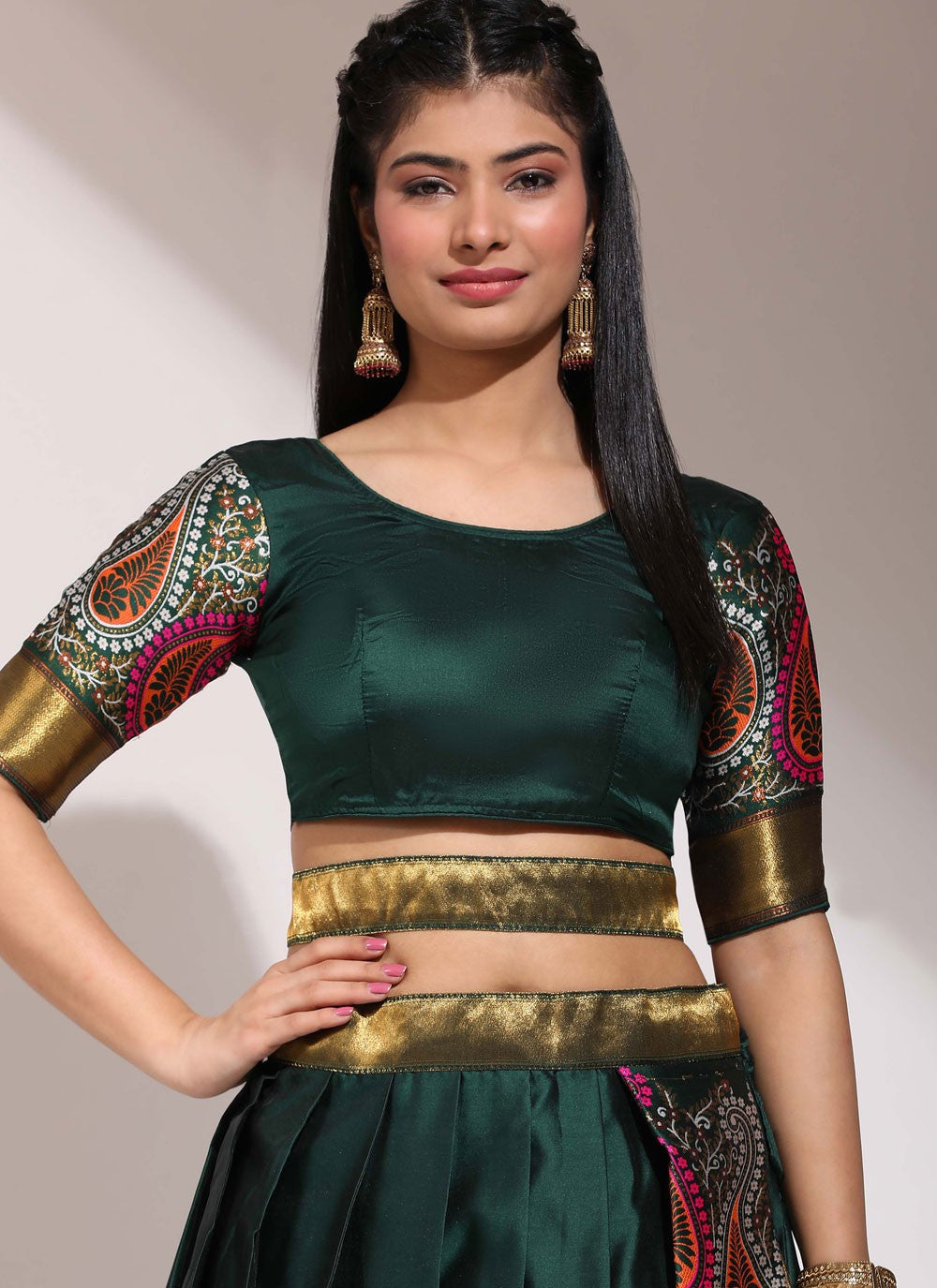 Printed Silk A - Line Lehenga - L2458