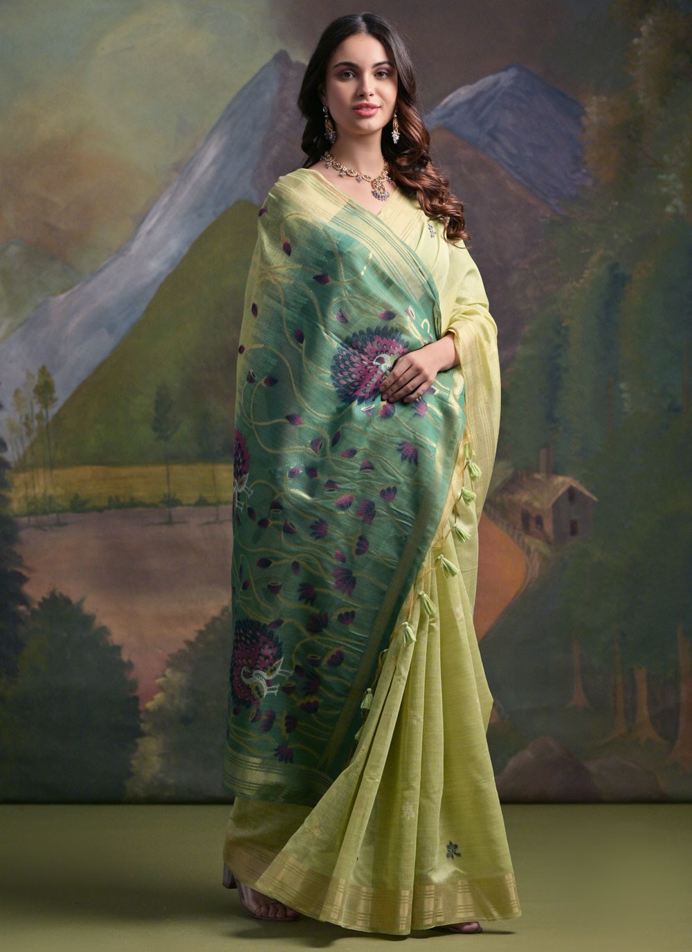Thread, Woven Cotton Saree - S11910