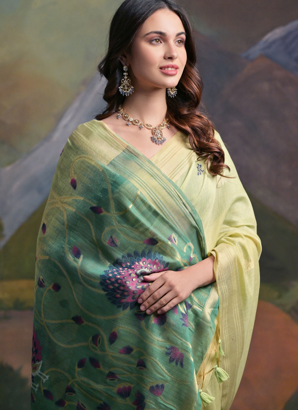Thread, Woven Cotton Saree - S11910