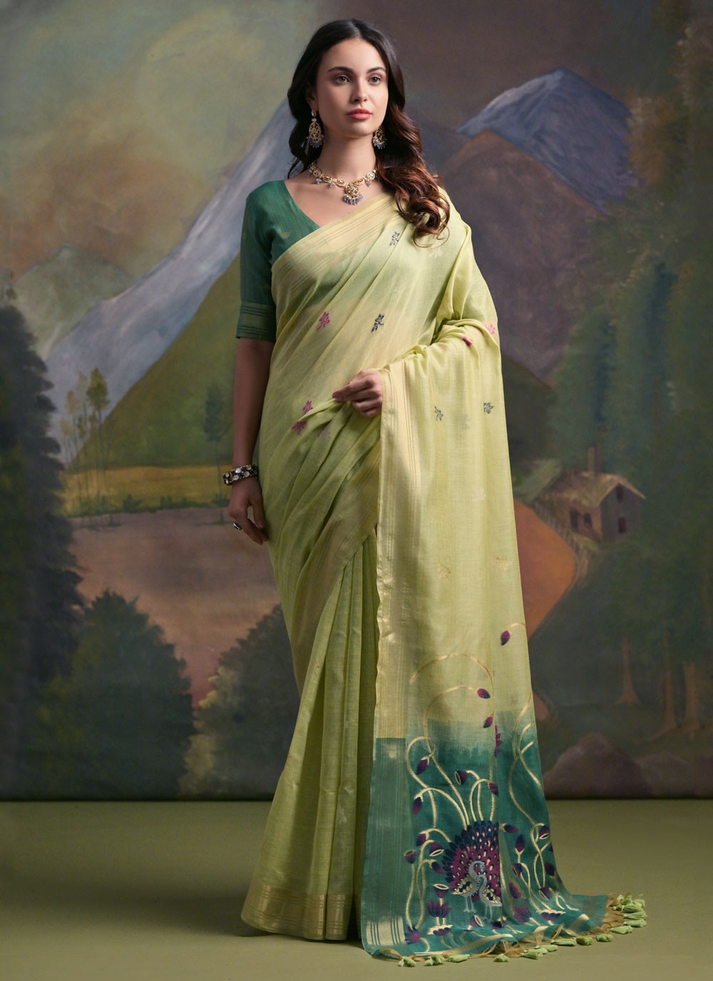 Thread, Woven Cotton Saree - S11910