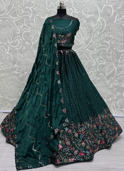 Embroidered Chinon Lehenga - L3057