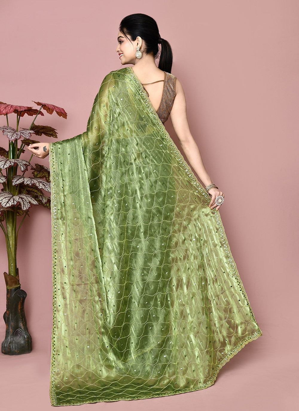 Classic Hand Embroidery Jimmy Chu Saree - S9359