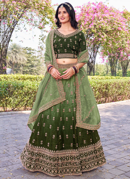 Crush Ceremonial, Festival, Mehandi & Sangeet A - Line Lehenga L3651
