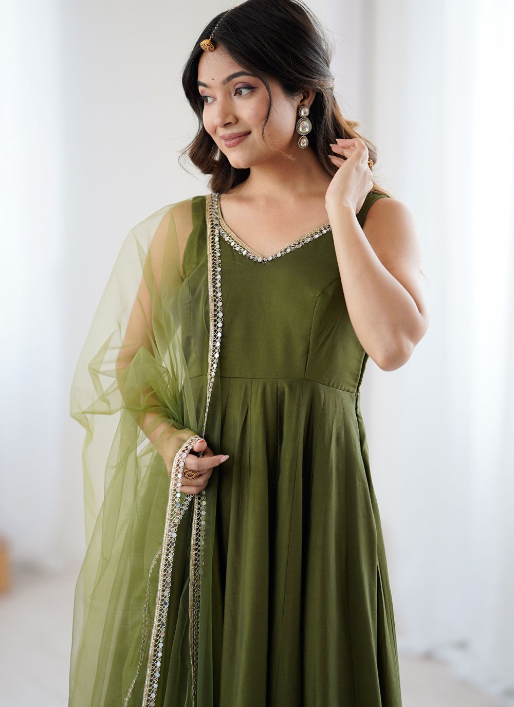 Anarkali Lace Green T8306