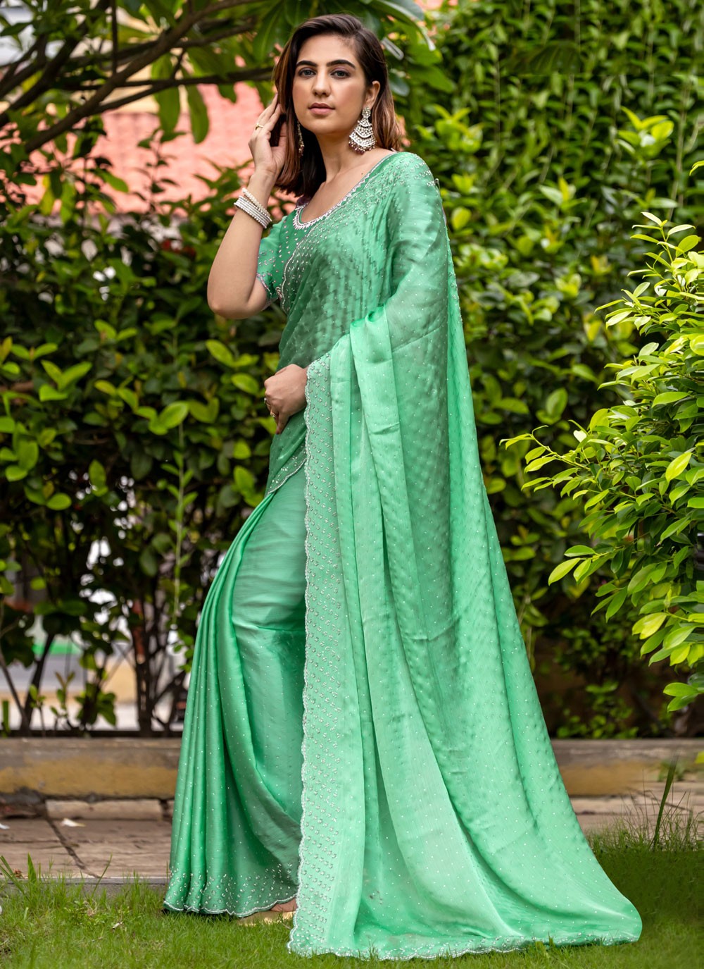 Classic Cord Satin Saree - S7996