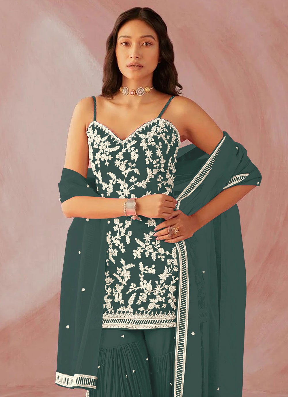 Faux Georgette Salwar Suit - T1526