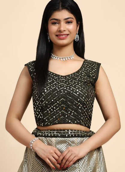 Cord Organza Readymade Lehenga Choli - L2609