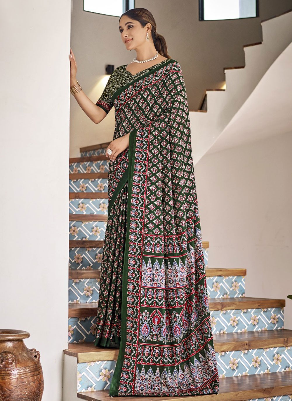 Printed Cotton Saree - S11686
