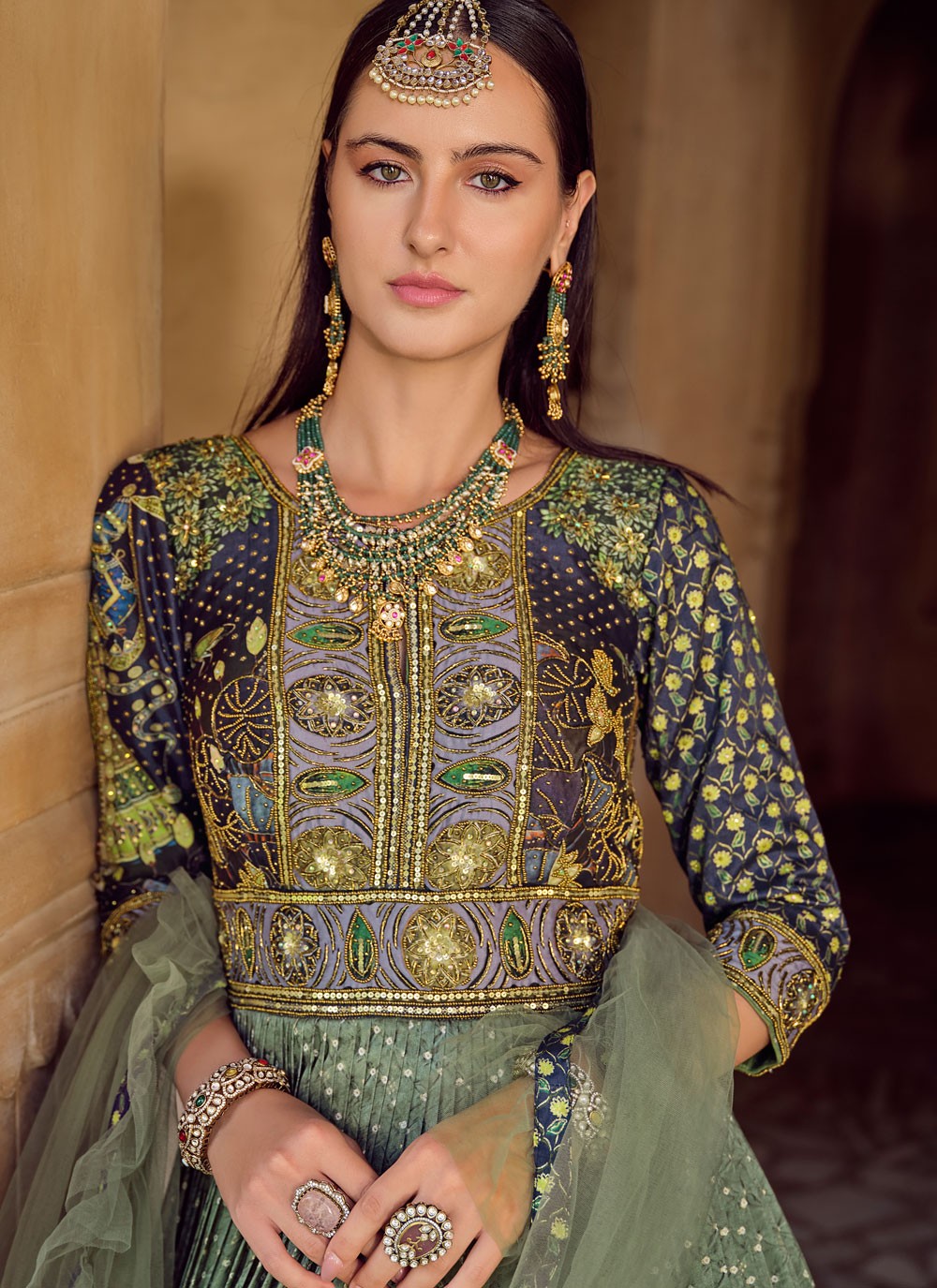 Embroidered Silk Gown - G1894