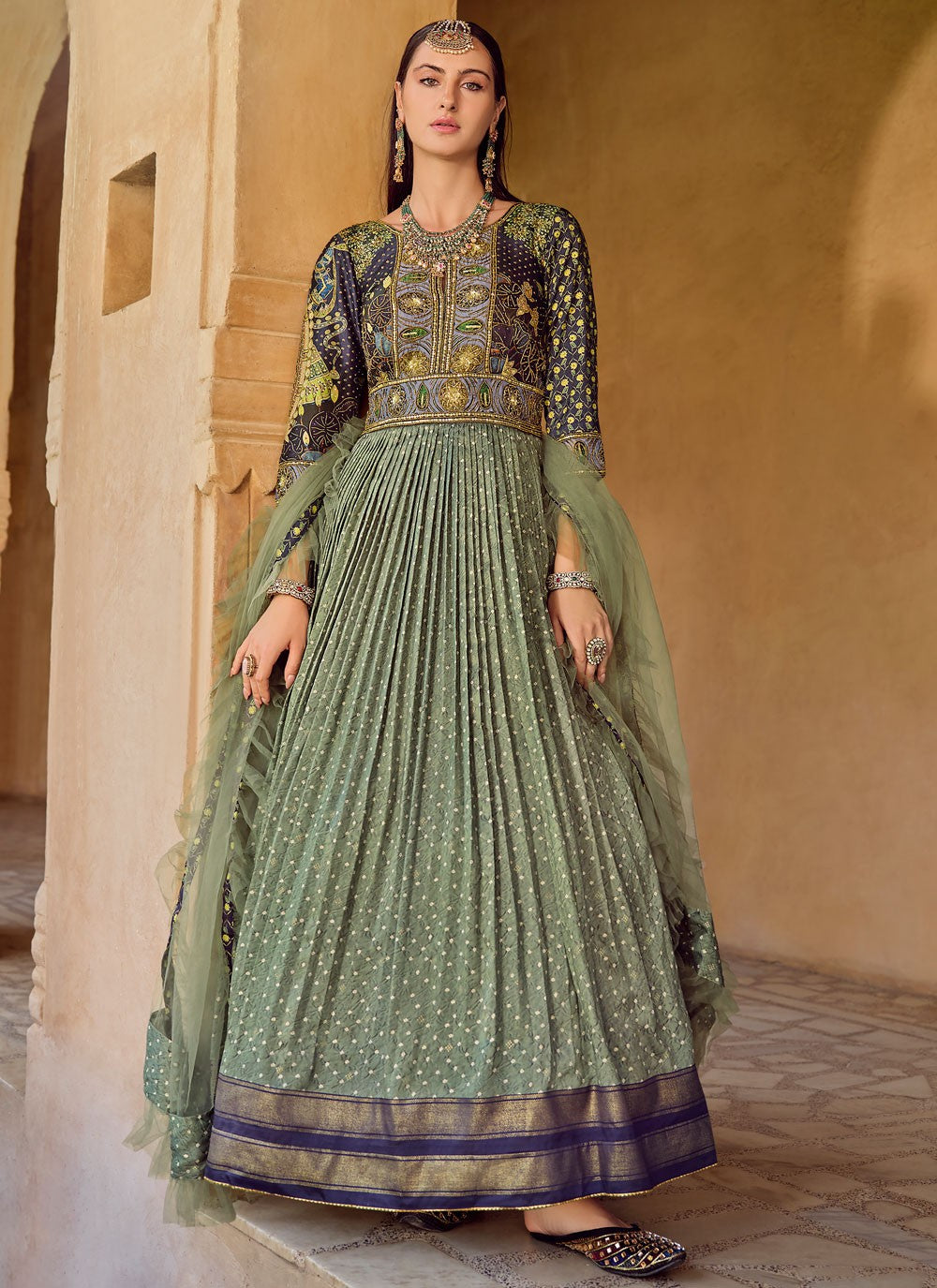 Embroidered Silk Gown - G1894