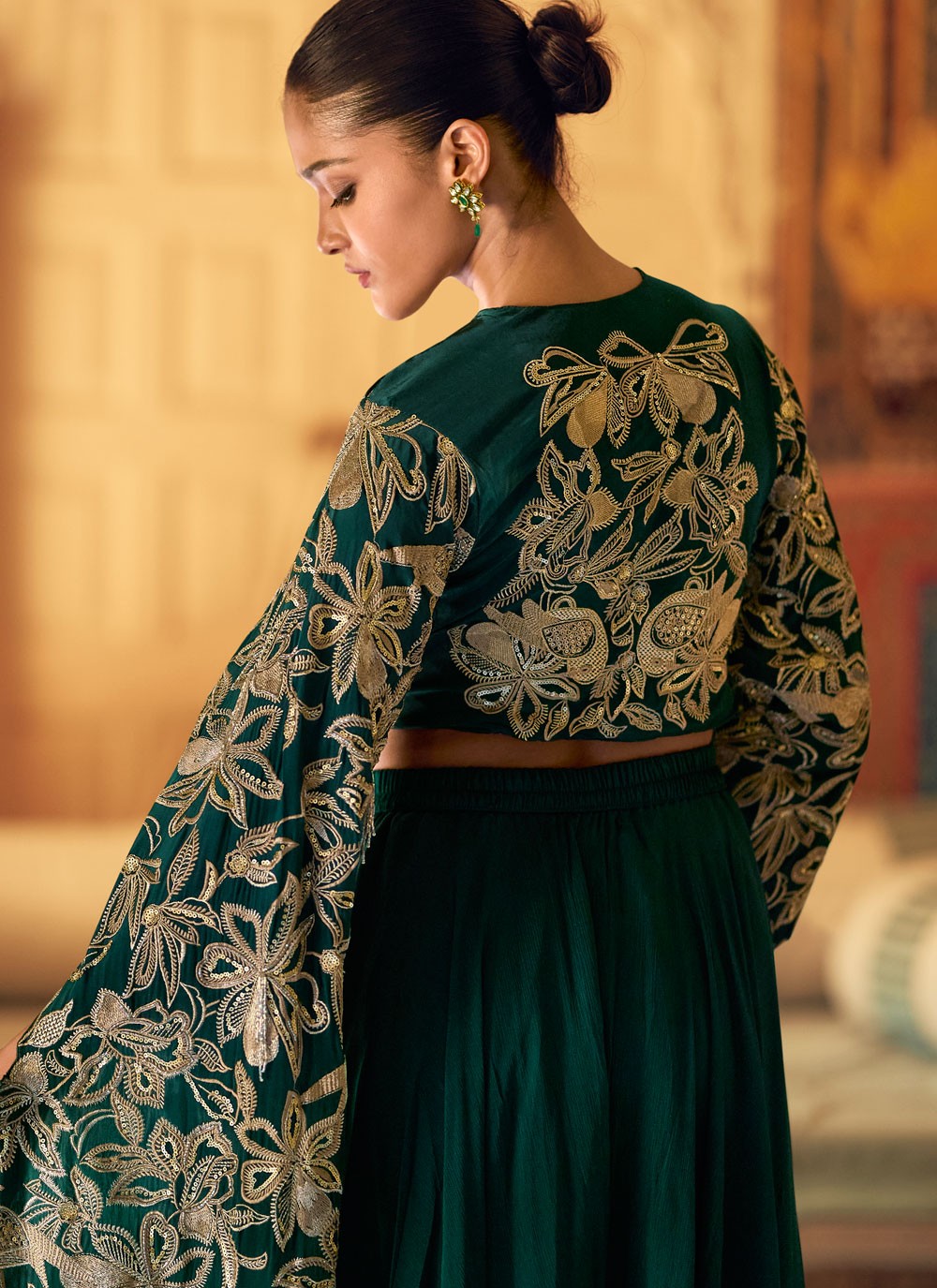 Salwar Suit Resham Green Chinon T5477