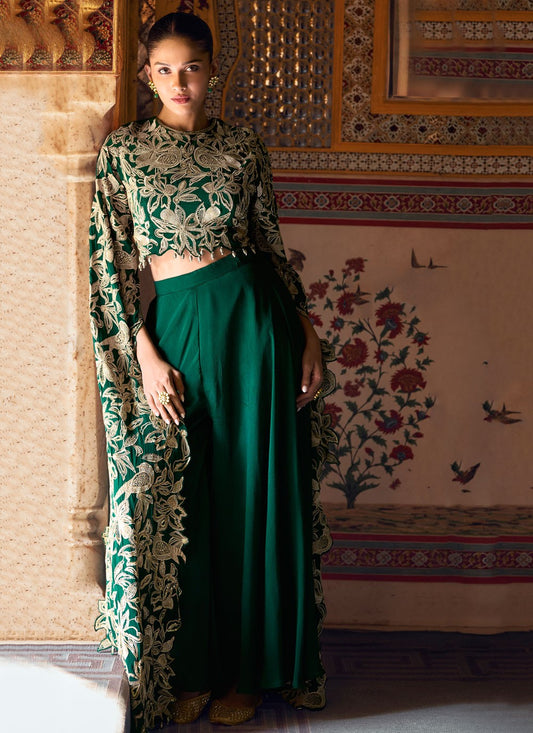Salwar Suit Resham Green Chinon T5477