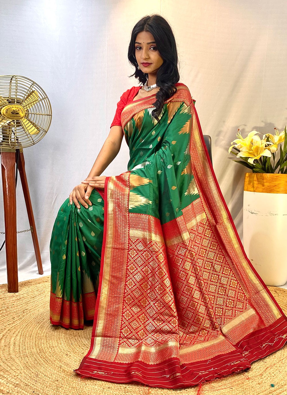 Traditional Printed Silk Saree - S8330