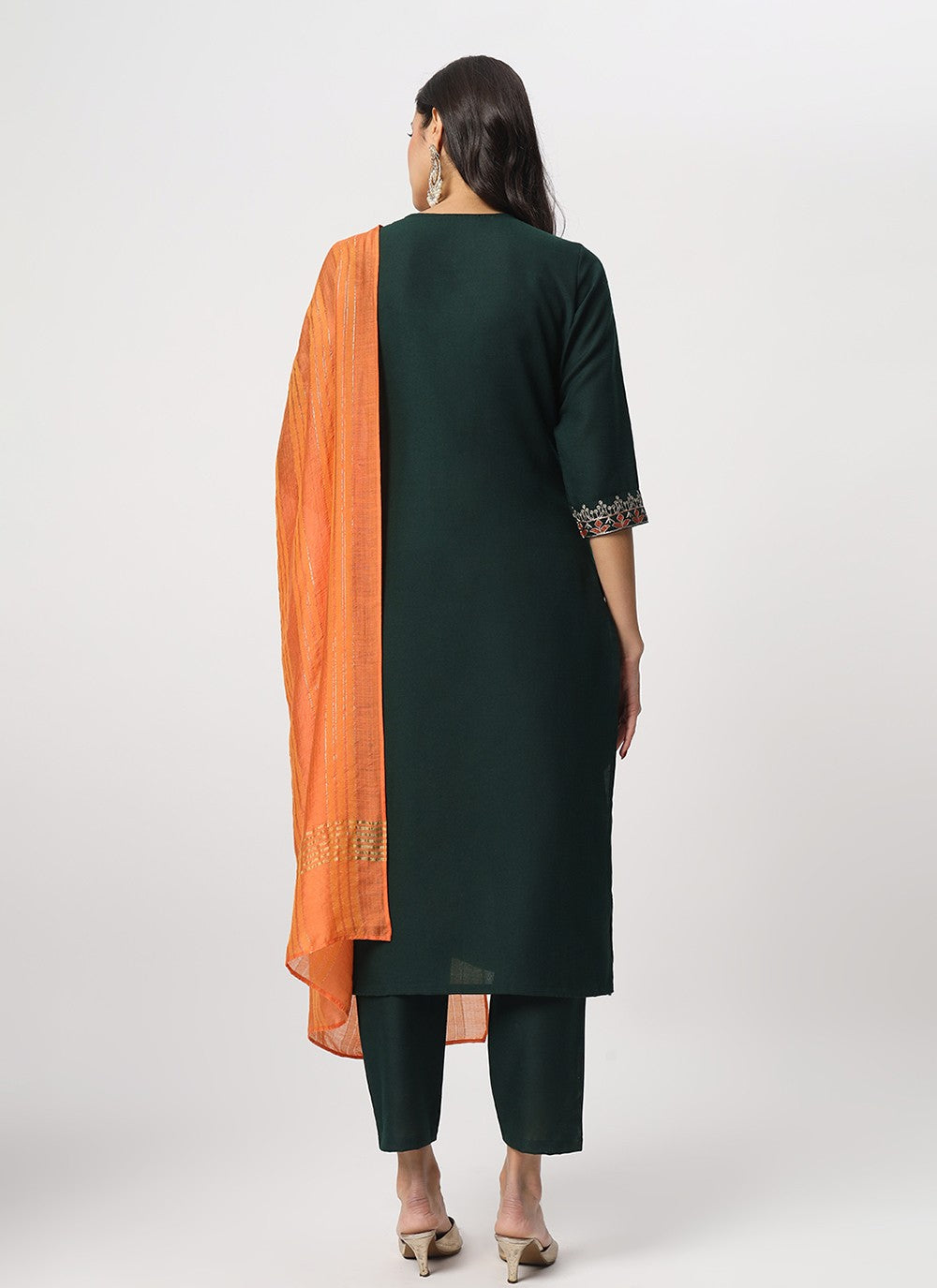 Embroidered Cotton Pant Style Suit - T4519