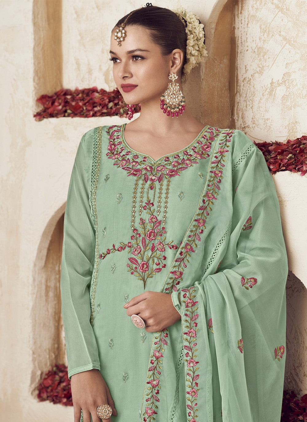 Organza Salwar Suit - T1319
