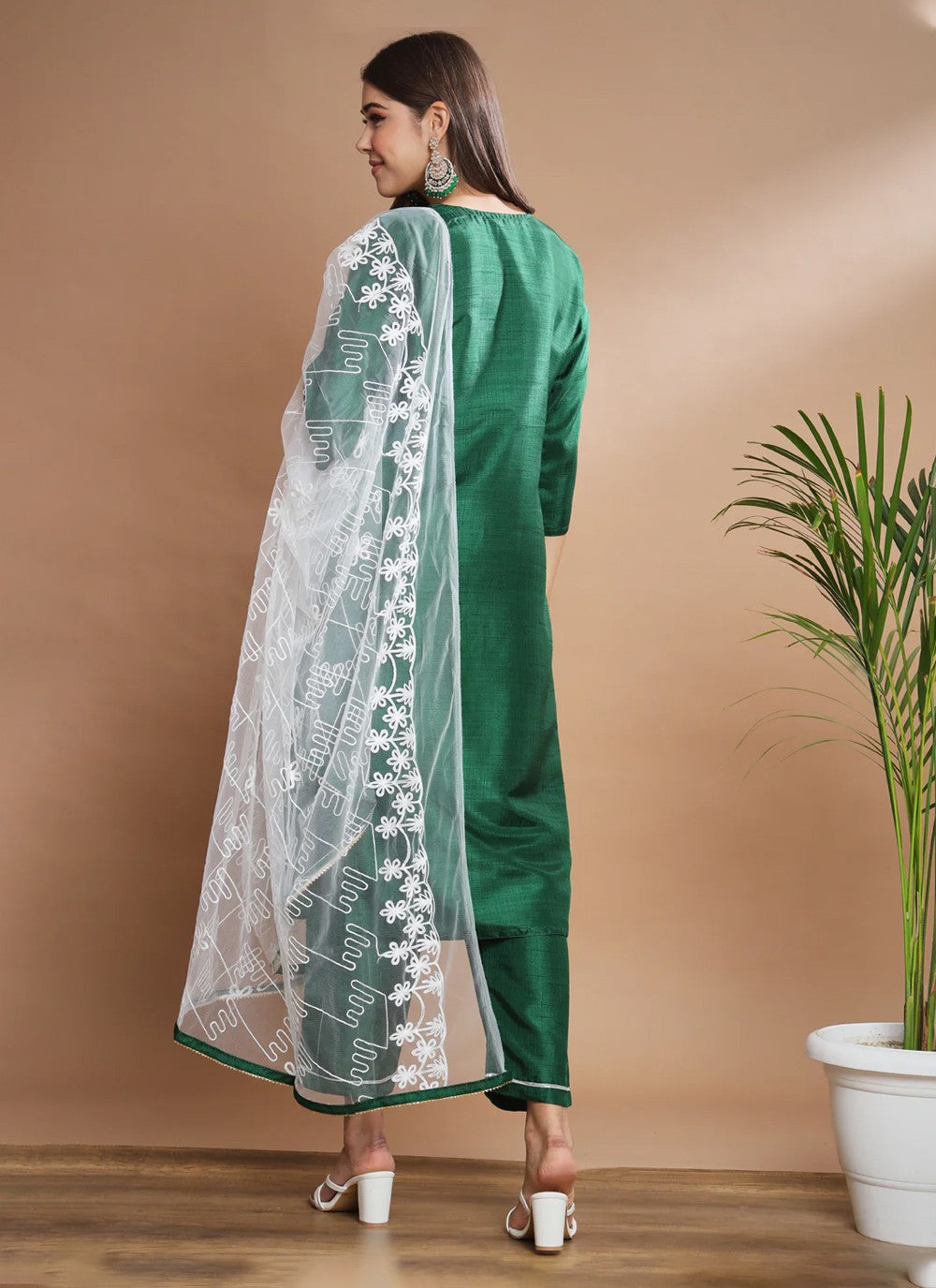 Cotton Silk Straight Suit - T1272