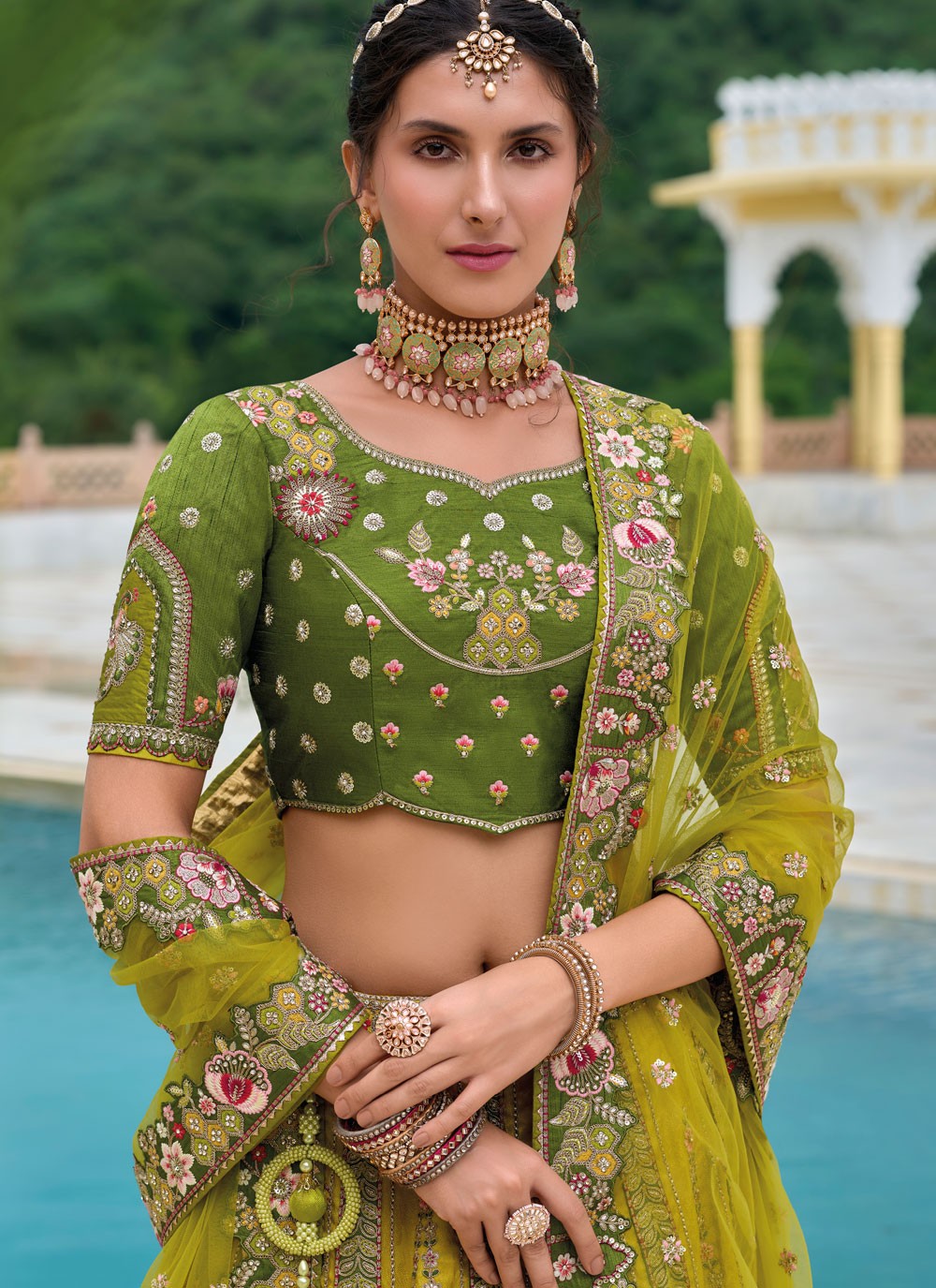 Embroidered Silk A - Line Lehenga - L2813