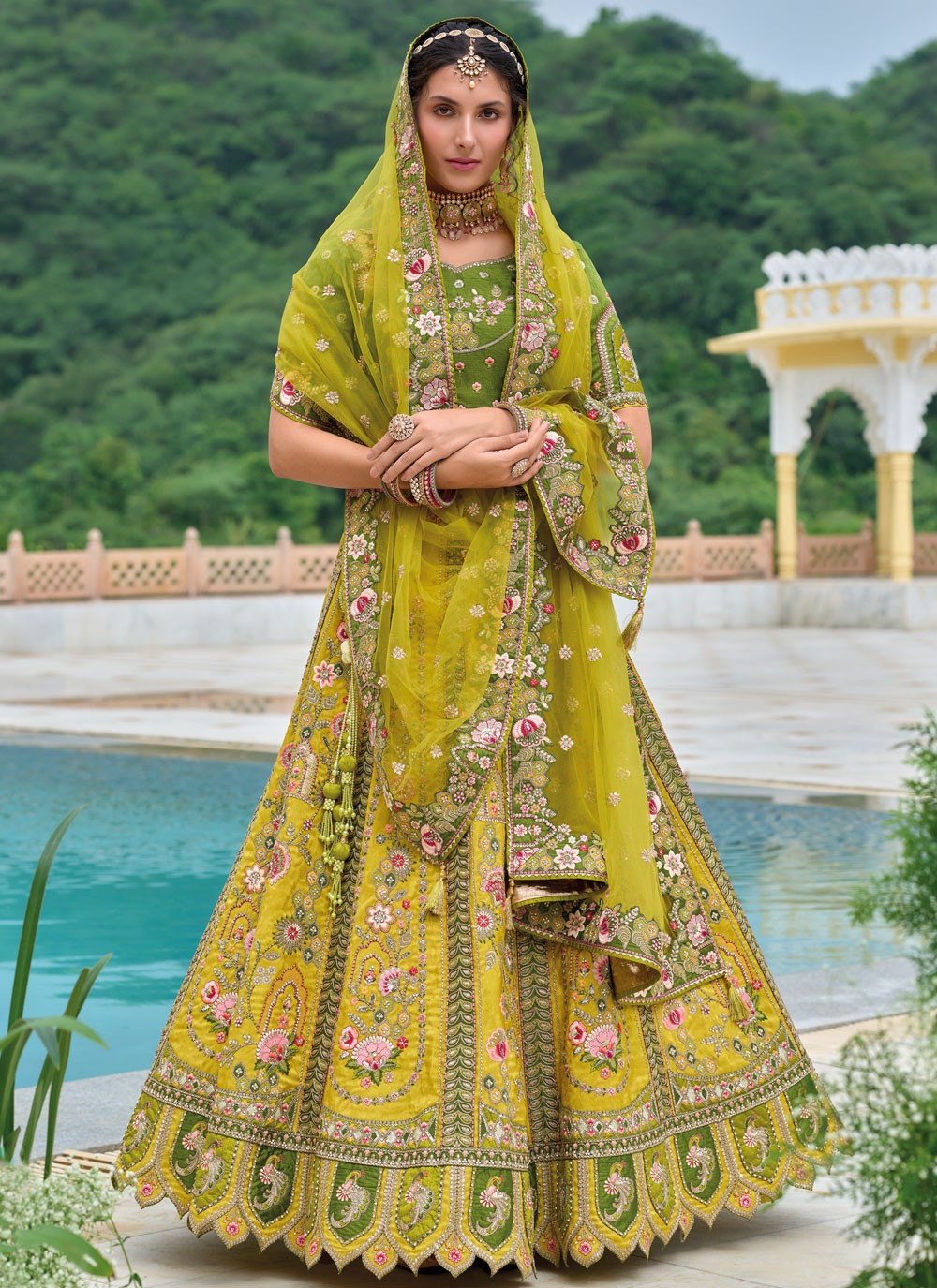 Embroidered Silk A - Line Lehenga - L2813