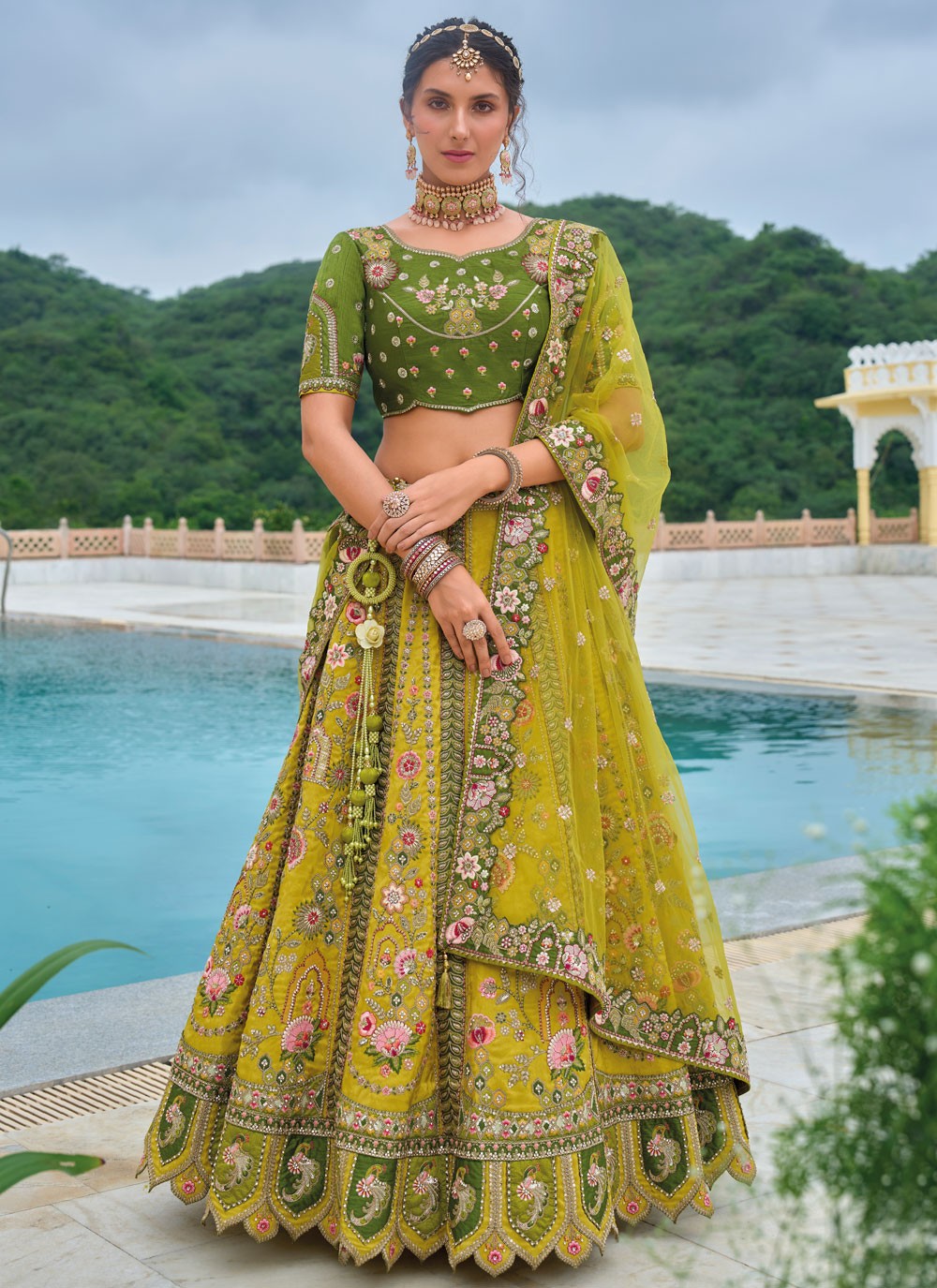 Embroidered Silk A - Line Lehenga - L2813